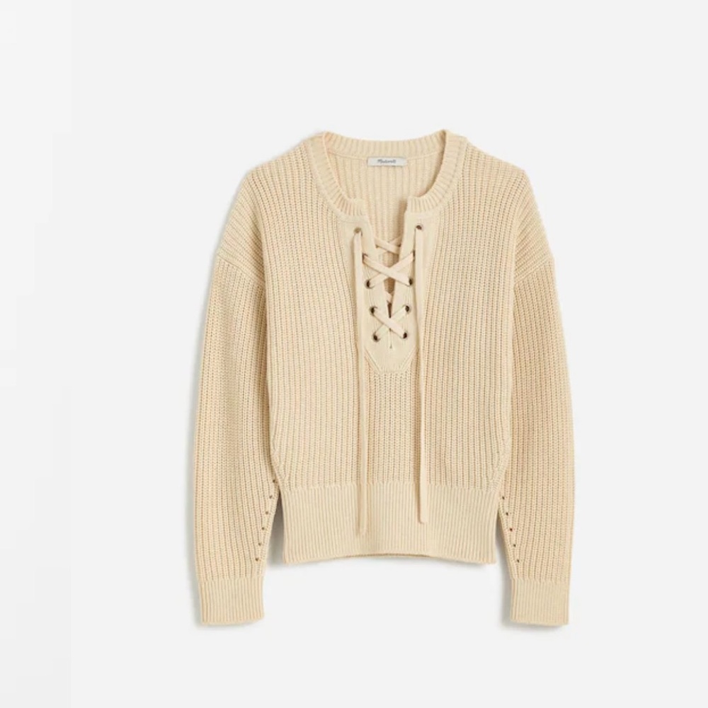 Madewell Cream V-Neck Sweater
